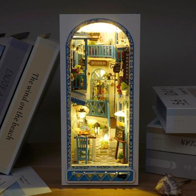 DIY Bücherregal-Einsatz-Kit Ewiger Buchladen Puppenhaus mit Licht Miniaturhaus Holzspielzeug Modell für Erwachsene Geschenke