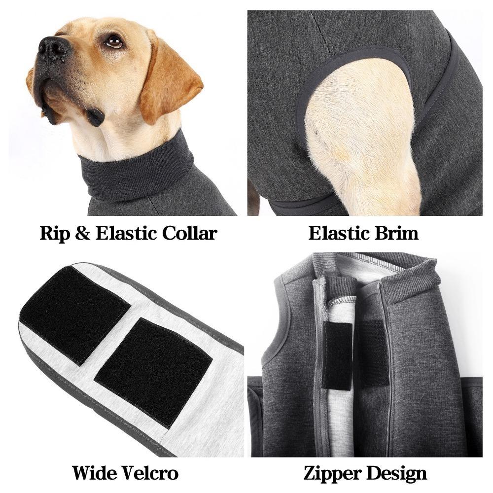 Adjustable Pet Calming Vest Soft Fabric Thunder Relief Dog Shirt Dog Calming Jacket  Thunder Days S