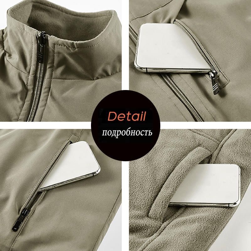 Men Winter Fleece Warm Vest Outdoor Windproof Waistcoat Stand Collar Double-Sided Vest Male
