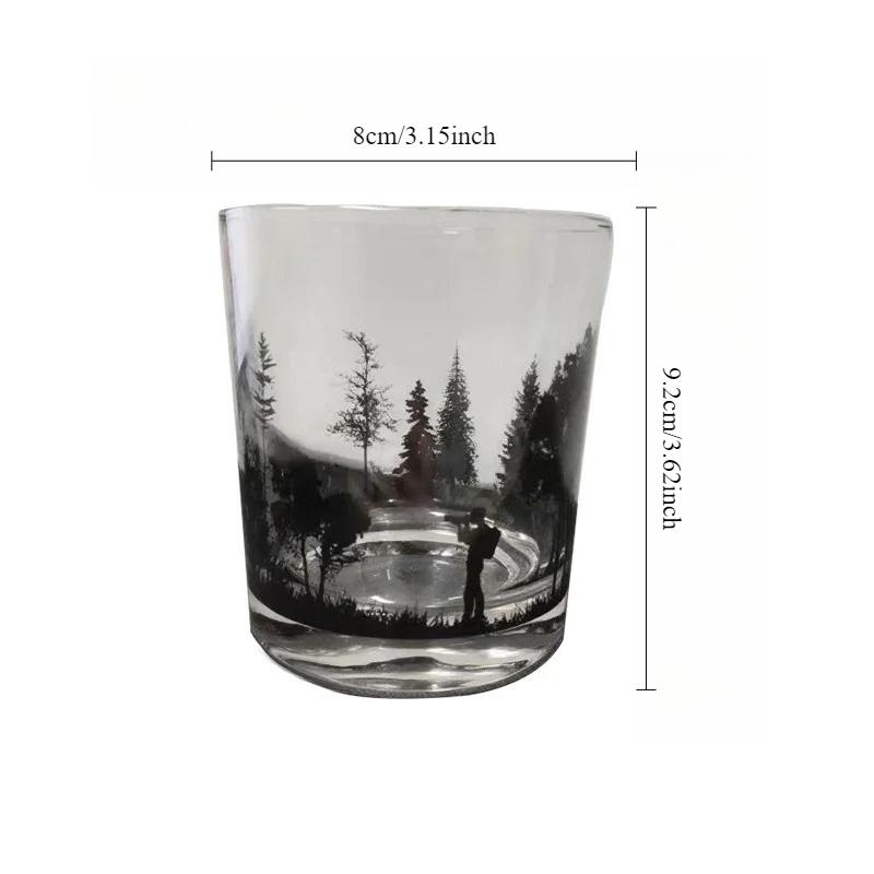 

300ml Whisky Wine Glass Cup European American Creative Silhouette Glass Wine Glass Iceberg Glass Rock Glass Christmas Coffee Mug 1pcs