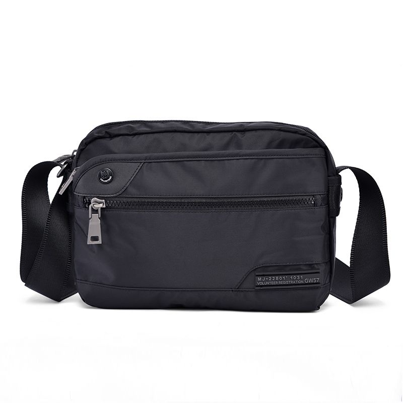 

Men Casual Middle-Aged Light Canvas Crossbody Bag Black