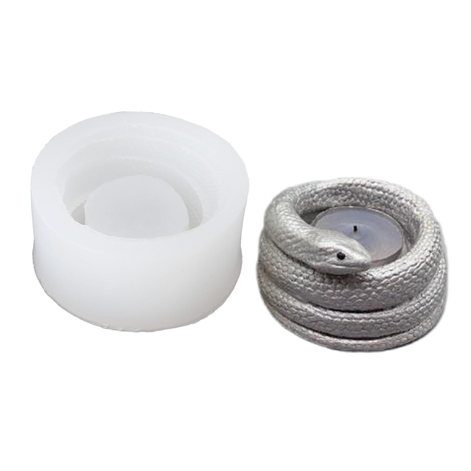 

3D Coiled Snake Candle Holder Silicone Molds DIY Resin Table Ornament Plaster Mould Tealight Resin Mould Easy to Clean 1