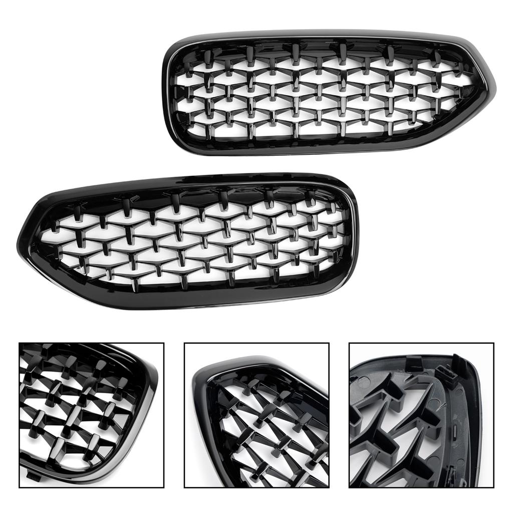 Diamond Style Gloss Black Front Kidney Grill Grille Fit BMW G29 Z4 2019-2024