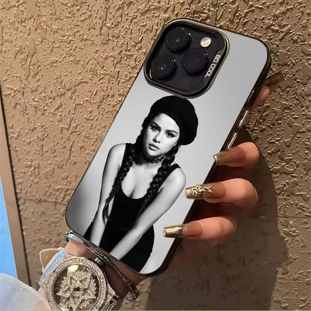

S-G-Selena- Gomez For iPhone 17 16 15 14 13 12 11 Pro Max XS 17 Air Silicone Colored Silver Bumper Cover iPhone11ProMax