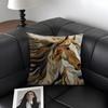 Printing Stylish Horse Fashion Cushion Cover Natural Linen Organic Fabric DoubleSided Printing Sofa Home Decor Gift Pillow Case