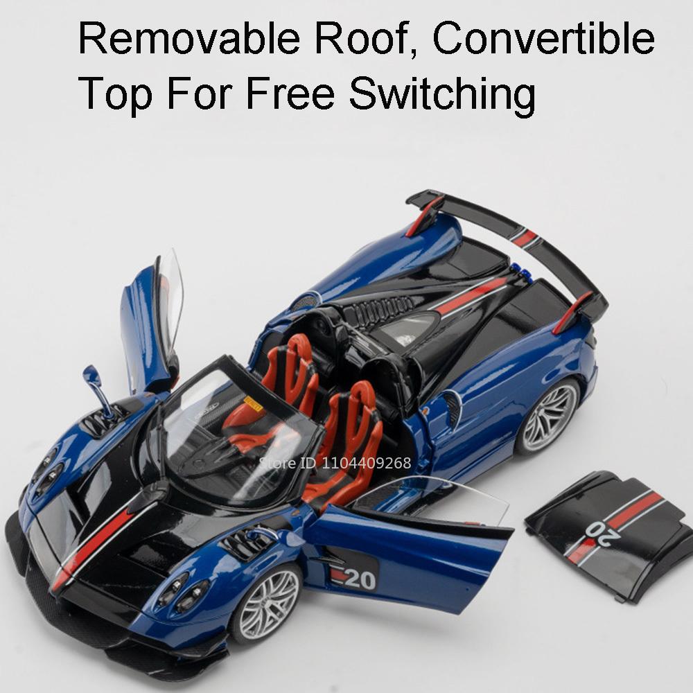 1:18 Large Size Pagani Huayra BC GTR Alloy Diecast Car Model Toy Vehicles Sound Light Shock Absorption Models Kids Presents