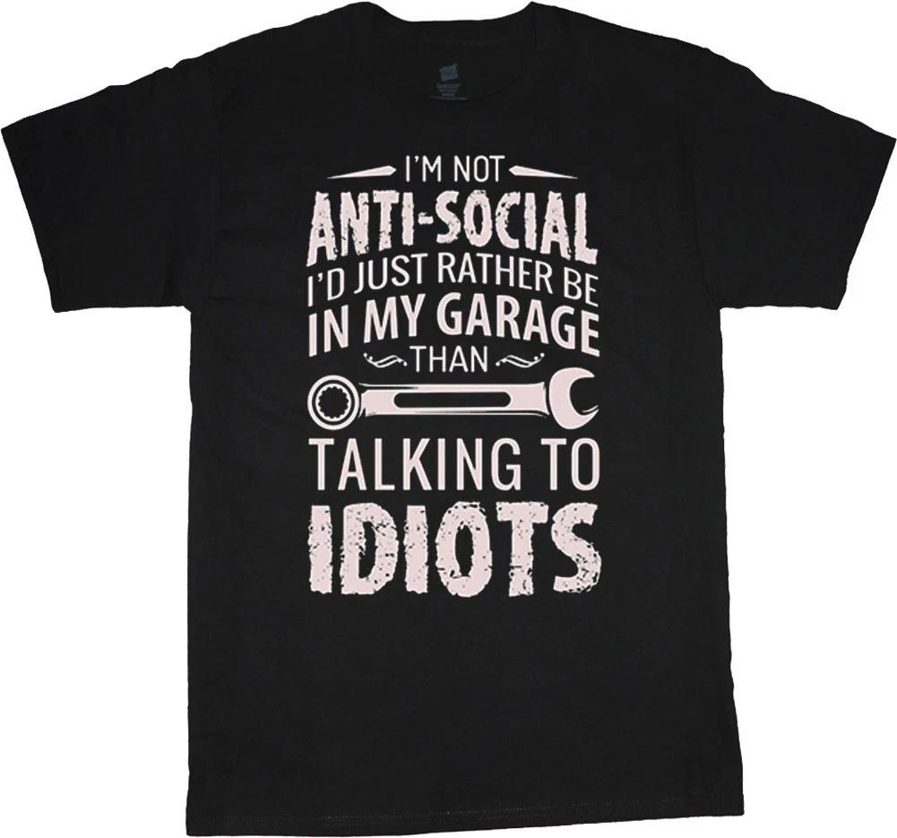 Men s Graphic Tees Funny Rude Offensive Anti-Social Auto Mechanic Gifts Dad XS