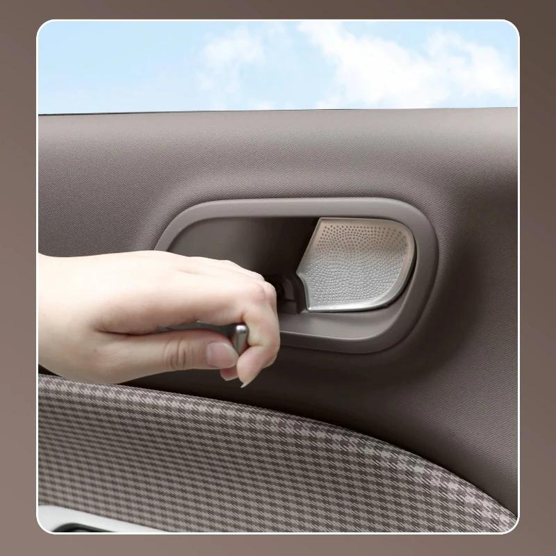 For GWM Ora 5 2026 Interior A Pillar Speaker Cover Trim Luxury Metal Look Tweeter Decoration Silver Titanium Car Styling