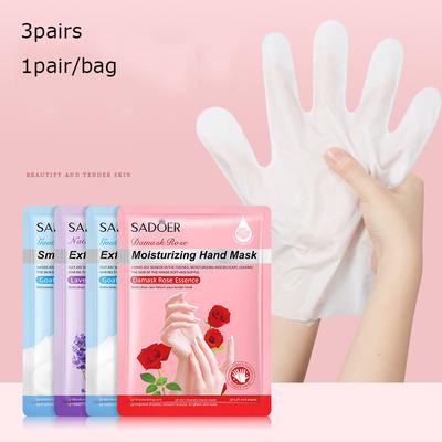 3pairs SADOER Goat Milk Nicotinamide Hand Mask Foot Mask Moisturizing Skin Care Product