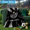 Custom Name Atletico Football Emblem Blanket Lightweight Ideal Bedding Blanket Perfect for Travel, Camping, Living Rooms, Sofas, Christmas Gift