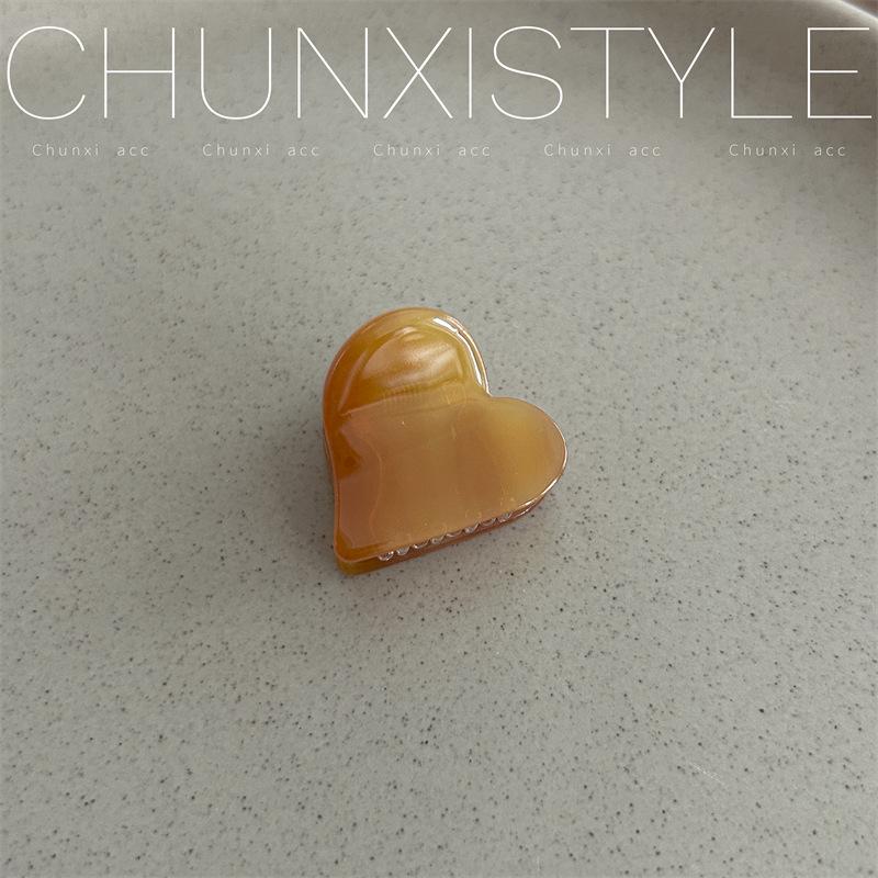 

Корейская милая ацетатная заколка-краб в форме сердца - Маленький, стильный аксессуар для волос