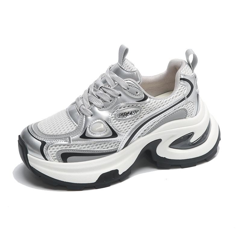 Fried Street Dad Shoes Women's Shoes 2025 New Spring and Autumn Popular Mesh Shoes Thick Soles Increase Casual Sneakers ins