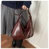 Retro Style Faux Leather Tote Bag for Women Large Capacity Shoulder Handbag
