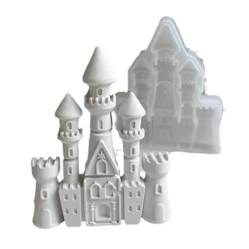 European Castle Silicone Mold Creative DIY Chocolate Candy Molds Home Kitchen Baking Cake Decoration Tool Candle Soap Mould