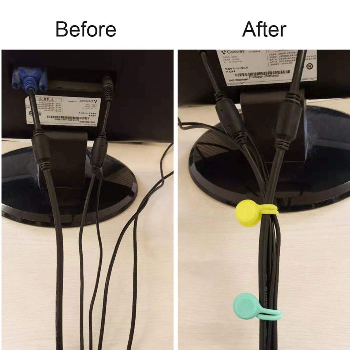 Twisted Magnetic Cable Ties for Neat Organization of Cables and Wires At Home or In the Office Label