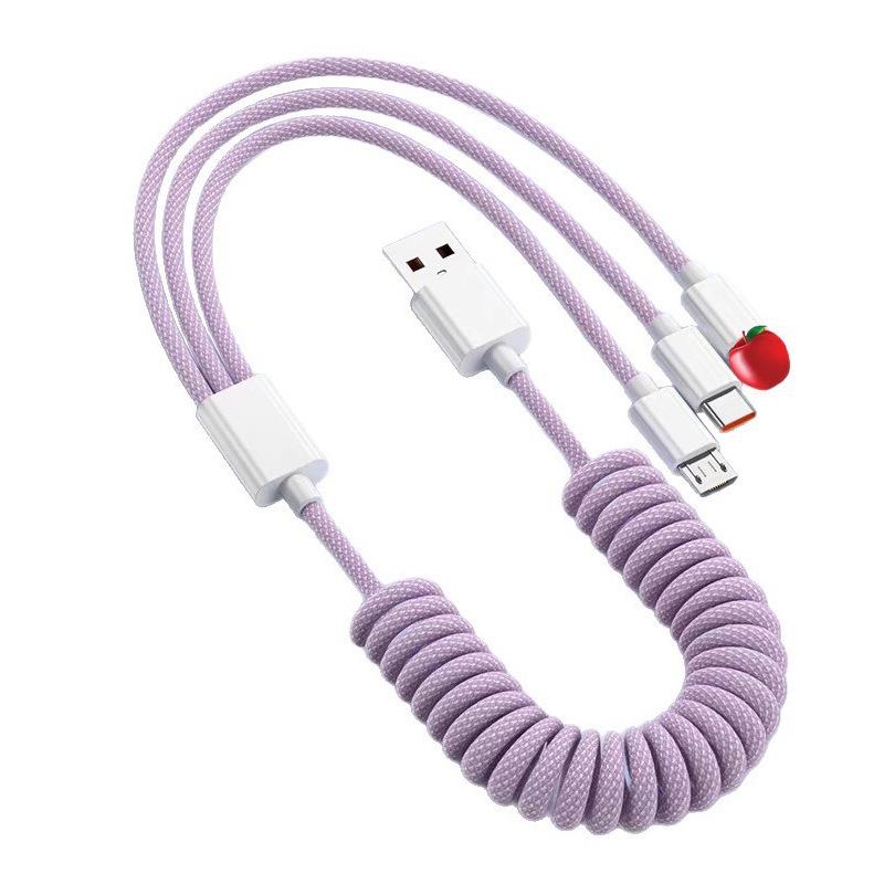 120W Fast Charging 3-in-1 Data Cable for Apple, Huawei, and Android – 6A Car Charger Compatible