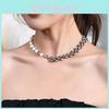 Chic U-shaped Baroque Pearl Choker Necklace Crafted From Durable Titanium Steel For Everyday Wear