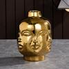Nordische Keramik-Gesichtsvase Modernes Wohnzimmer Lippenblume Leichter Luxus Ausdruck Halbes Gesicht Dekoration Heimdekorationszubehör