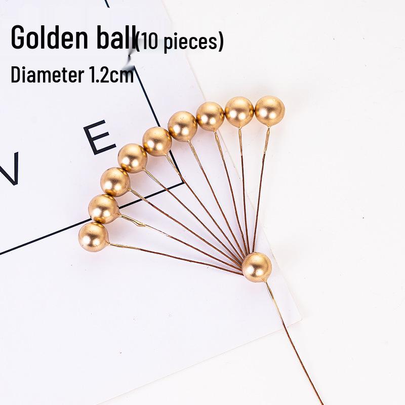 100pcs Cake Toppers: Gold, Silver, and Colorful Balls for Birthday Party Decorations