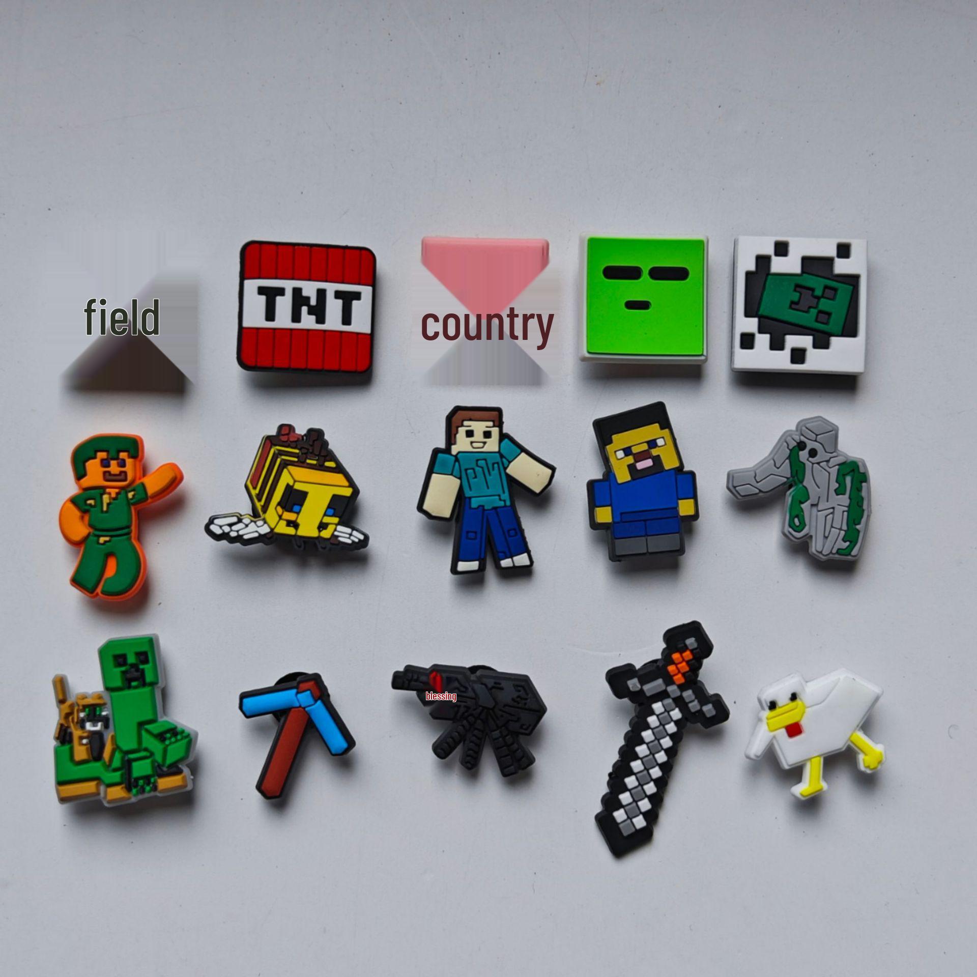 15-Piece Minecraft Series Crocs Shoe Charms & Detachable Buckles Set