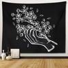 Black and White Moon Hands Tapestry Polyester Witchy Wall Hanging Mystic Gothic Decor for Bedroom Living Room Dorm Background