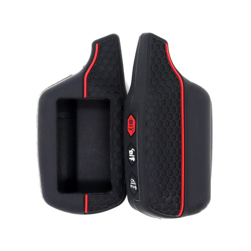 For Starline B9 B91 B6 B61 A91 A61 V7 LCD 2 Way Car Alarm Remote Key Chain 3 Buttons Silicone Car Key Case Cover Accessories Box