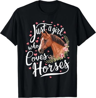 Nur ein Mädchen, das Pferde liebt Pferdegeschenk Unisex T-Shirt