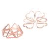 100pcs Shaped Paper Clips Triangular and Heart Type Double Layer 3D Rose Gold Metal Paper Clips for File Classification