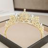 Gold Baroque Crown Metal Rhinestone Crown Vintage Princess Tiara  Women