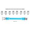 Motorcycle Spoke Wrench Set, CNC Machined, 5.0-6.8mm, 10 Interchangeable Tips Included, 93mm Length, for Tire Spoke Adjustment and Maintenance (Blue)