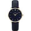 Cluse Ladies Minuit 33mm Blue Leather Band Metal Case Quartz Black Dial Analog Watch Cl30014