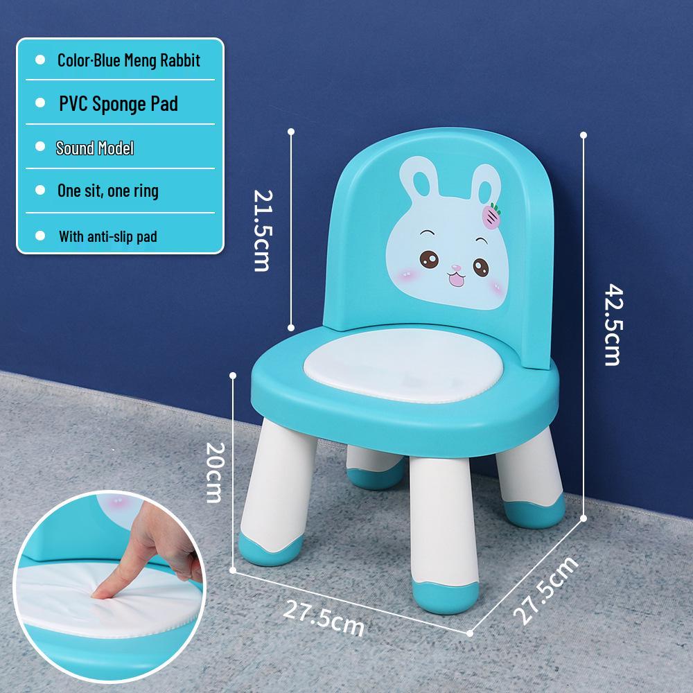 Xin Bei Le Kids' Squeaky Plastic Chair with Backrest - Ideal for Home or Kindergarten.