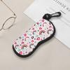 Boho Rainbow Heart Pattern Soft Sunglasses Case, Lightweight Portable Fabric Eyewear Pouch, Protective Glasses Bag for Travel Daily Use