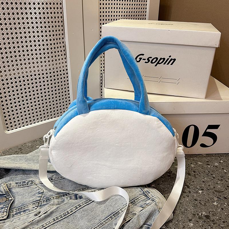 2025 New Cartoon Fashion Plush Handbag Small Fresh Versatile Ugly Cute Girl Shoulder Messenger Bag