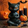 1/2 шт. Фигурка черной кошки для йоги, статуэтка кошки для медитации, смола, сидящая скульптура животного, украшение для рабочего стола на Хэллоуин