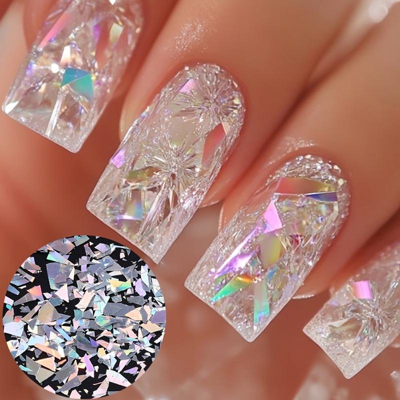 Bagged 3D Irregular Laser Glitter Nail Accessories Patch Decorations Nail Products