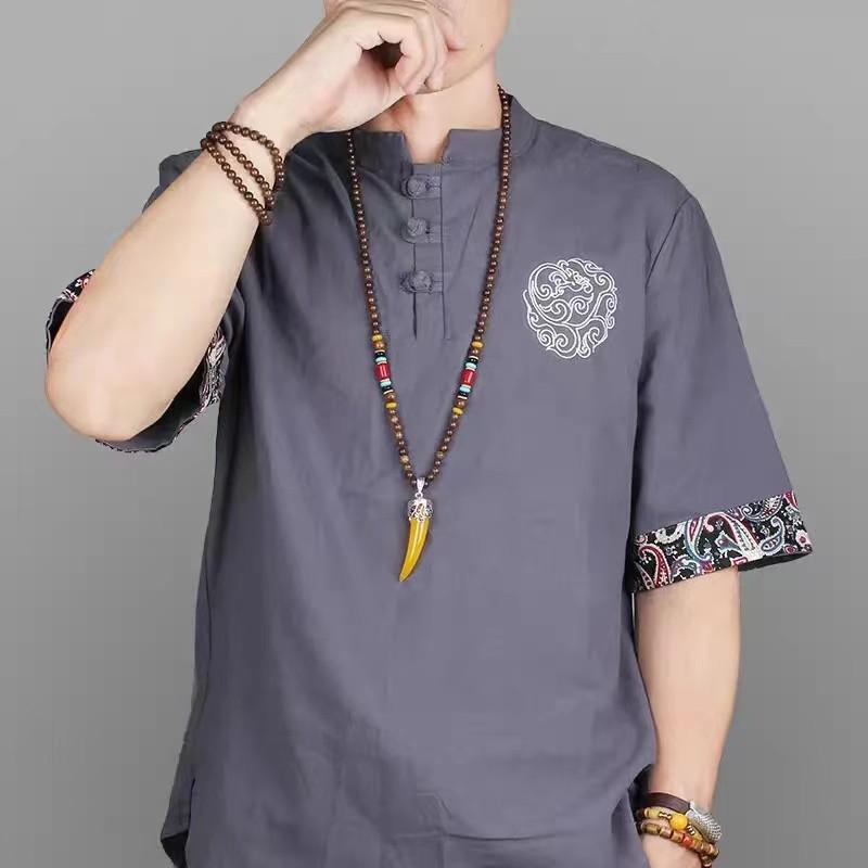Unisex Tibetan Ethnic Necklace: Versatile, Retro-Style Jewelry with Wooden Accents for Cotton and Linen Outfits