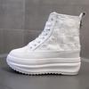 Sneakers Alte da Donna Stivali in Rete Stivali in Rete Cava da Donna Stivaletti Estivi Altezza Suola Spessa 8 cm Scarpe da Donna con Rialzo