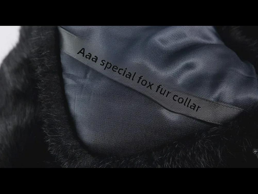 Chaqueta de cuero genuino de invierno para hombre con cuello de piel desmontable y forro de plumón: ideal para personas de mediana edad y mayores.