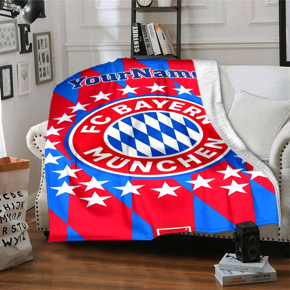 Bayern Munich Customize Your Name Blanket Cozy Customizable Blanket Soft Warm Cozy Versatile for Couch Nap Chair Home Decor Four Seasons Universal