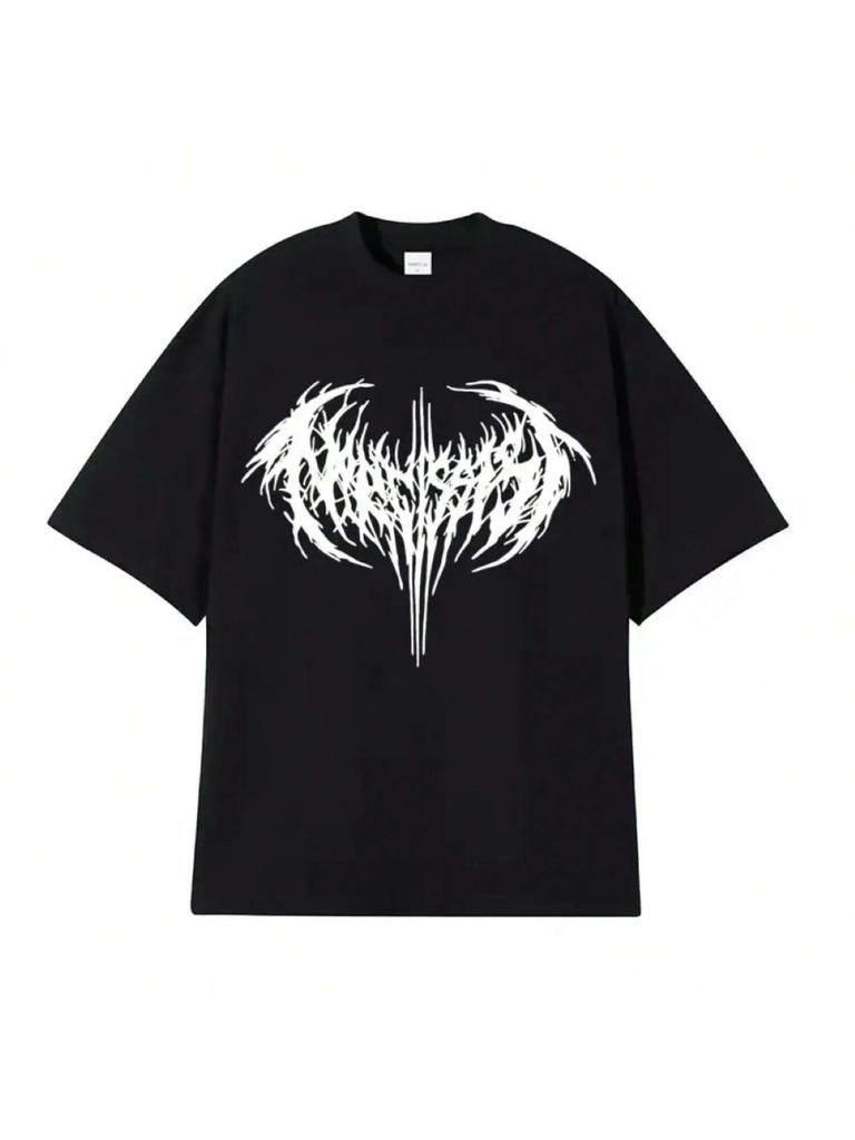 American T-Shirt Dark Heavyweight Summer unisex's And Wounisex's T-Shirt Fashionable Street Cotton T-Shirt Y2k Short Sleeved 90089