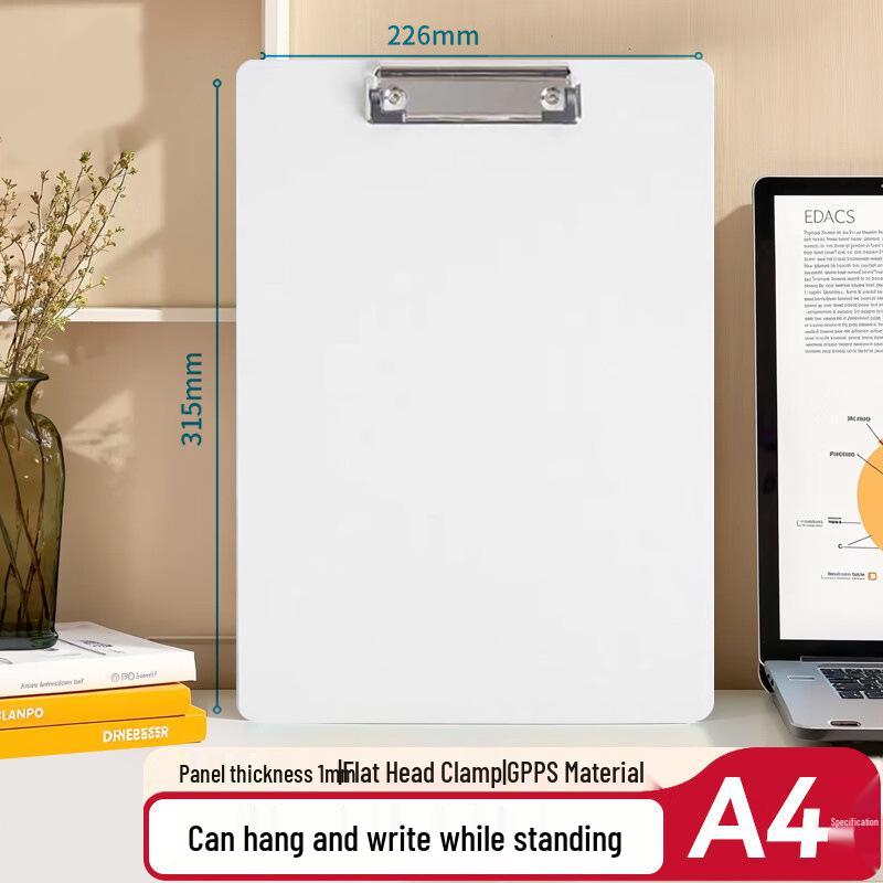 A4 Vertical Clipboard Hardboard Writing Pad with Paper Clip - Office Supplies