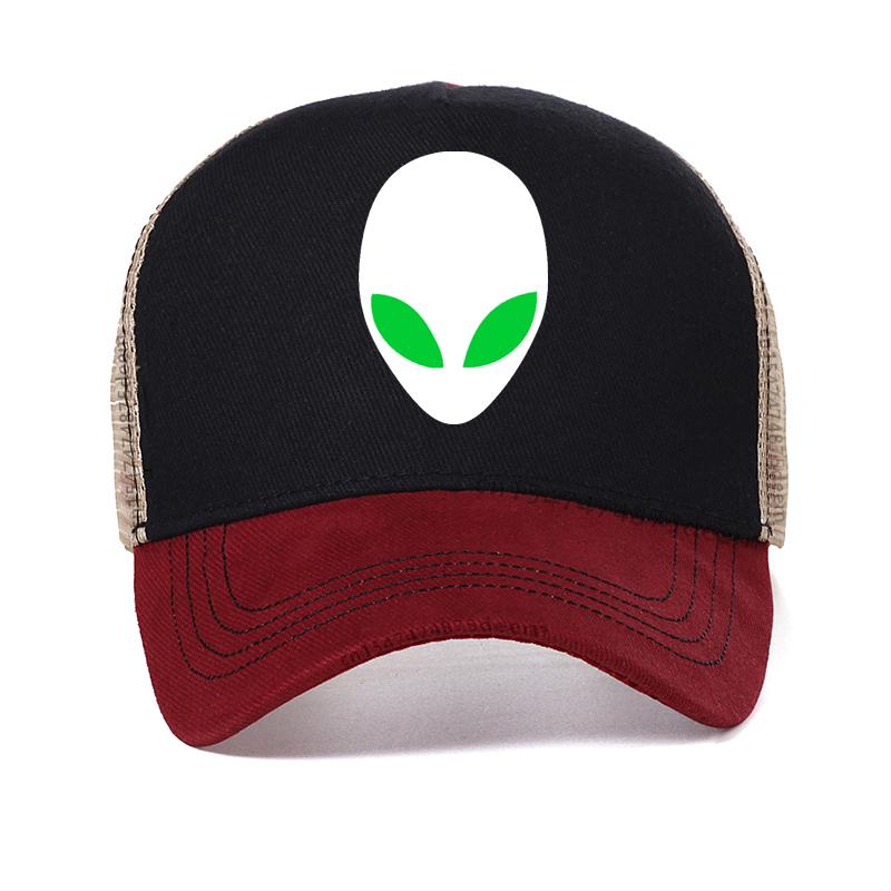 

Alien caps Unisex Caps Hip Hop Gorros Men Women Baseball Cap cool Summer Mesh Breathable Trucker hat Fashion Space Alien hats Adjustable красный