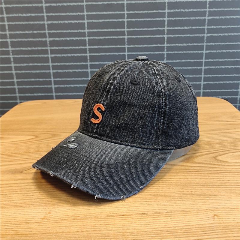 

Стирать, стачивать дырки, делать старые джинсовые кепки, мужские мягкие верха, регулируемые модные S-образные бейсболки, детские Adjustable (54-59cm) чёрный