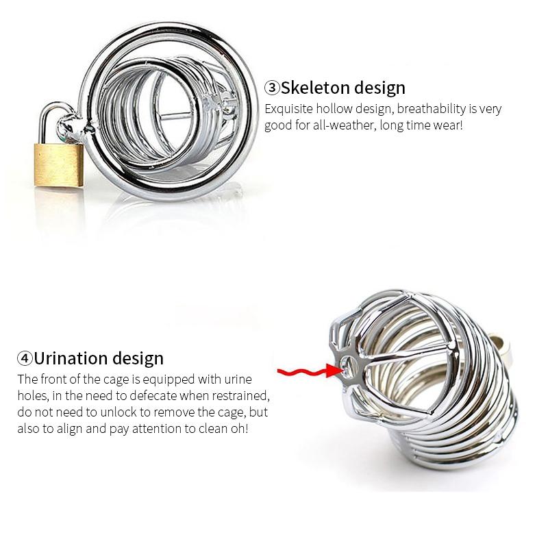 RUNYU Adult Sextoy Tooys Men'S Metal Penis Chastity Cage Adjustable Cock Ring Restriction Punitive Stainless Steel Lock Sex Toy
