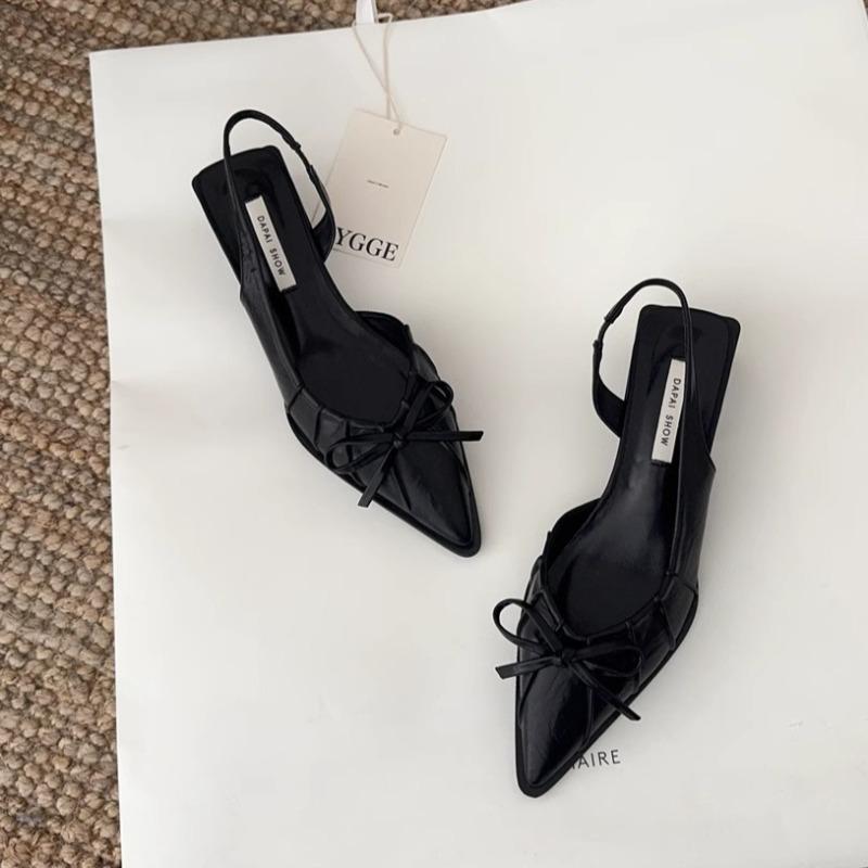 Fashion Summer Women's Cover Toe Sandals Elegant Shallow Singbacks Mules Shoes Ladies Comfort Low Heel Dress Shoes