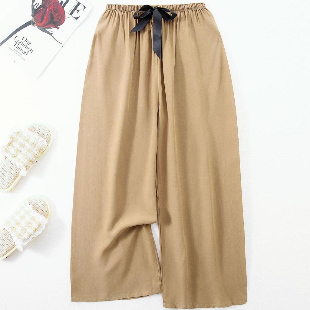 Women's Floral Cotton Silk Pajama Pants, Mosquito Repellent, Outdoor & Home Wear, Plus Size, Lightweight Summer Style.