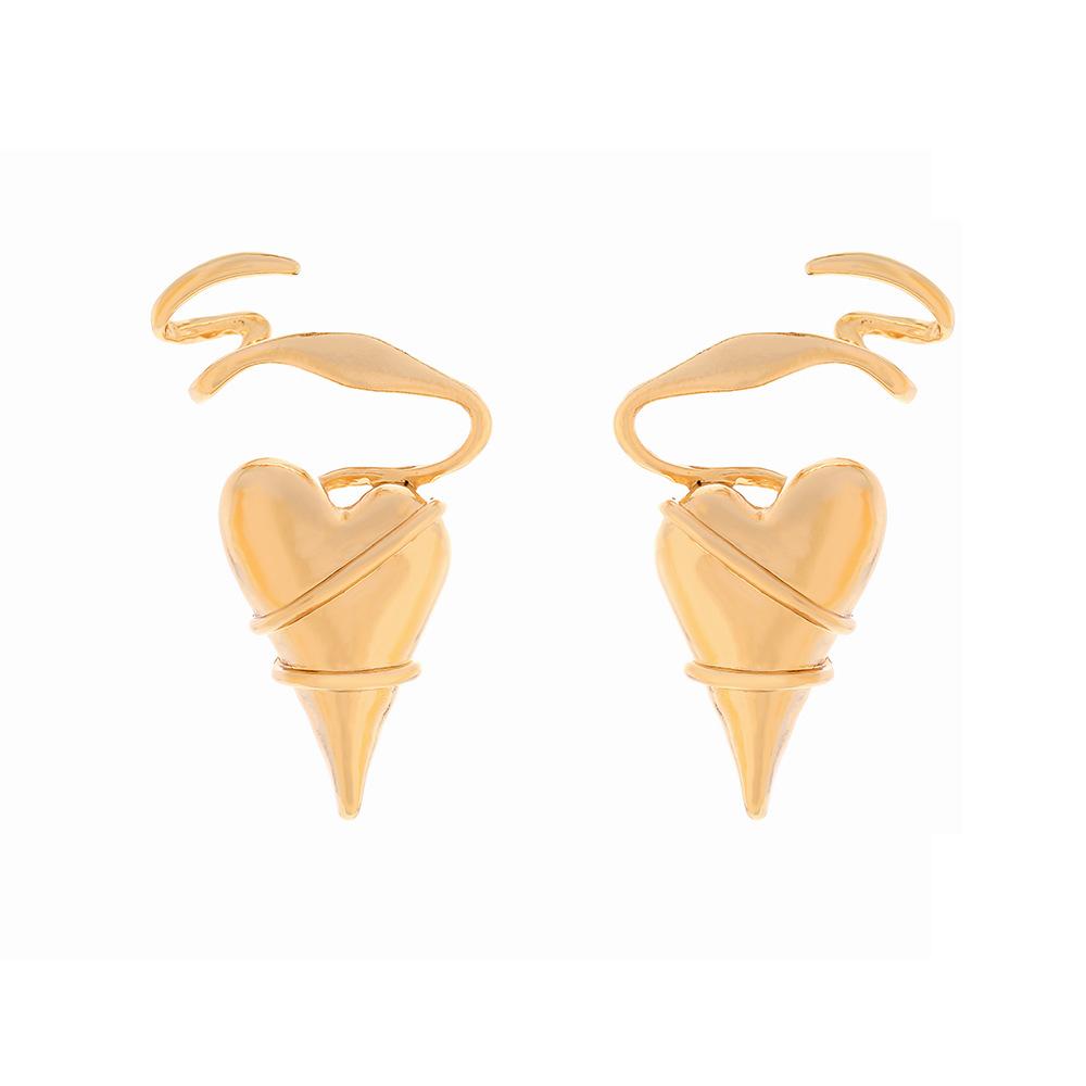 

DIGADAGU Alloy Line Wrap Heart Geometric Drop Earrings New Trend Vintage Earrings Woman Party Zircon Accessories золотистый