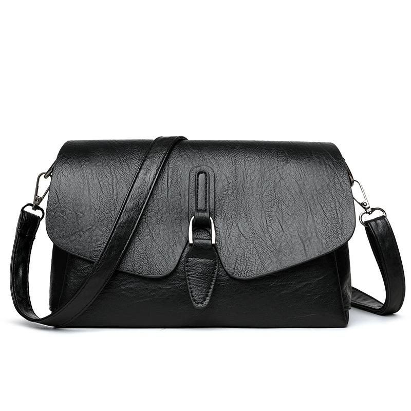 Genuine Brand Soft Pu Leather Shoulder Messenger Bag Women's Solid Color Crossbody Bag Purses and Handbags Ladies Sac A Main