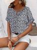 2025 Elegant Floral Button Short Sleeve Pullover T-shirt